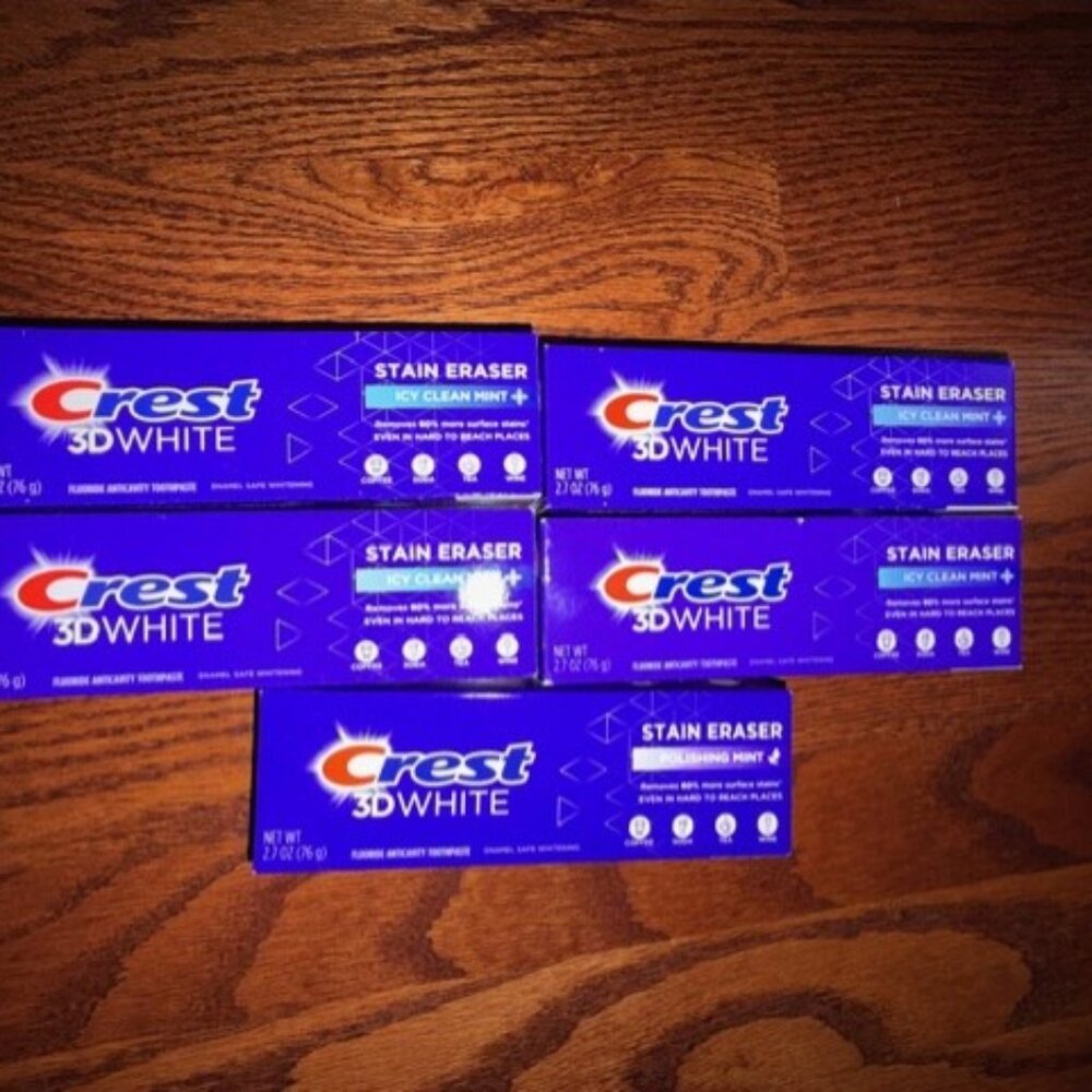 Lot of 5 Pack Crest 3d White Stain Eraser Toothpaste 2.7 Oz Each NEW